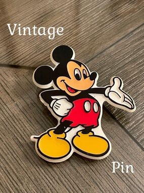 Vintage Mickey Mouse Pin - Made In St. Lucia - Plastic - Walt Disney Co.